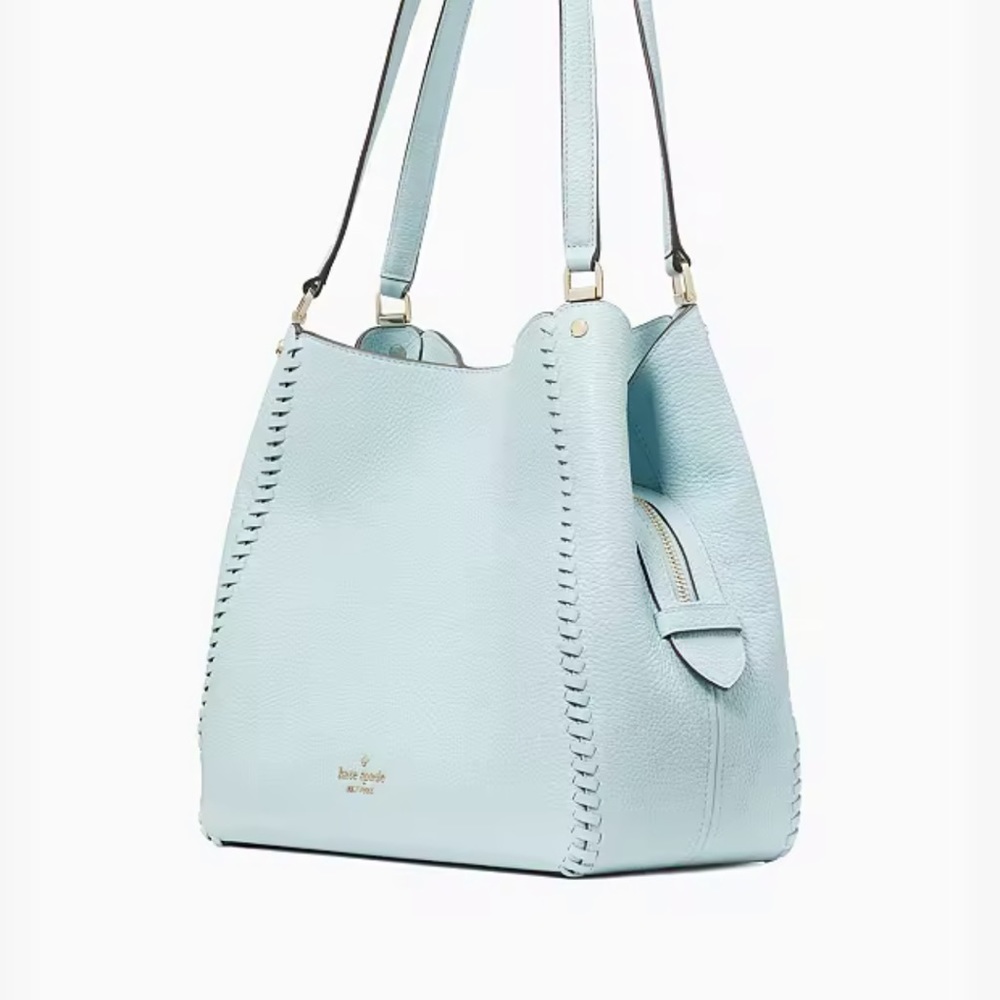 Kate Spade triple compartment shoulder bag in dewy blue. Brand new with tags